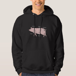 Veste À Capuche Peu de diagramme drôle de boucher de porc de