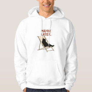 Veste À Capuche Peut-être plus tard Chat noir sur chaise de plage