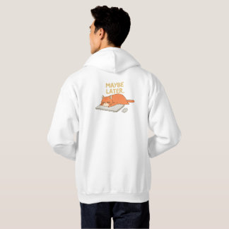 Veste À Capuche Peut-être Plus Tard Chat Orange Humour de Bureau
