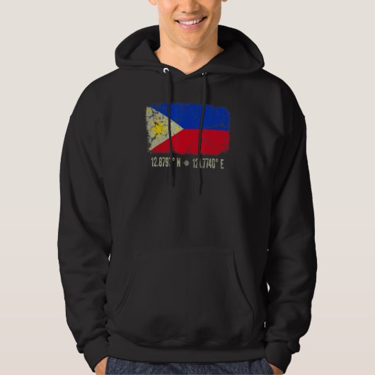 Veste À Capuche Philippines Drapeau Coordonnatrices Hommes Femmes (Devant)