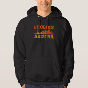 Veste À Capuche Phoenix Arizona Retro Vintage Sunset Skyline 1