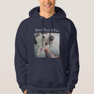 Veste À Capuche Photo du chien mignon Best Papa Pal Ever Blue Deni