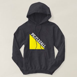 Veste À Capuche PICKLEBALL Texte brillant Jaune Weig sur gris