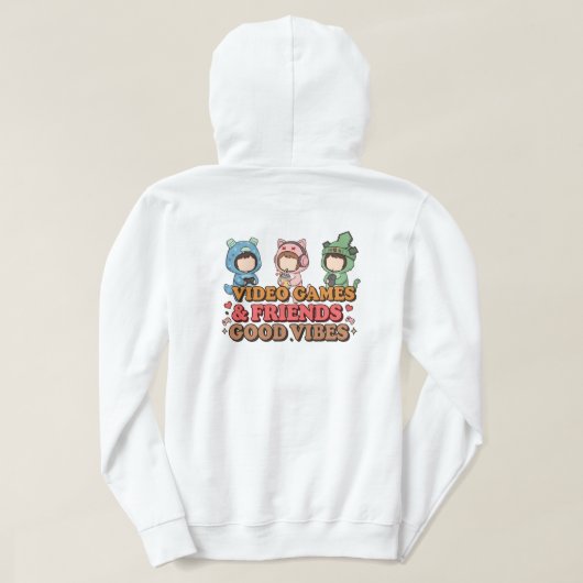 Veste À Capuche Pièce d'art de jolis amis de pixels (Design dos)