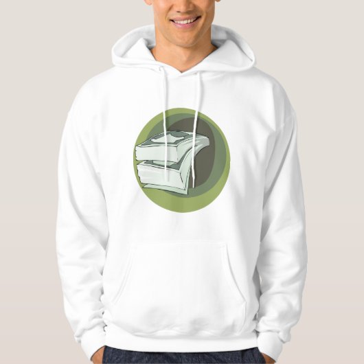 Veste À Capuche Pile d'argent en espèces dos verts (Devant)