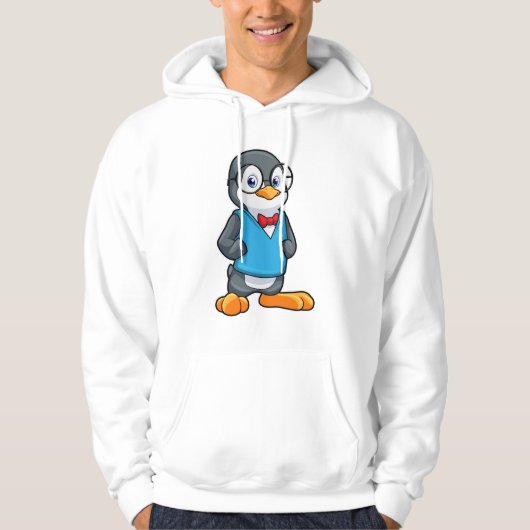 Veste À Capuche Pingouin Nerd avec lunettes (Devant)