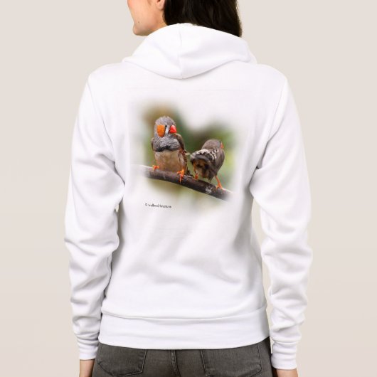 Veste À Capuche Pinsons zèbres effrontés oiseaux chanteurs sur une (Dos)