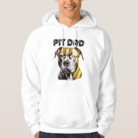 Veste À Capuche Pit Bull Papa | AMOUREUX DES CHIENS (Devant)
