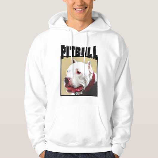 Veste À Capuche Pitbull blanc (Devant)
