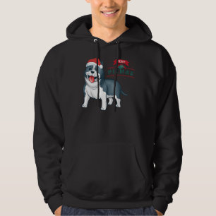 Veste À Capuche Pitbull mignonne avec chapeau de Noël Joyeux Pitma