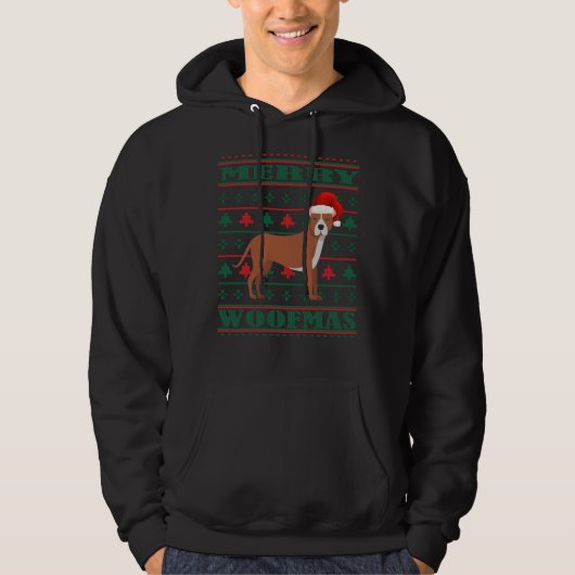 Veste À Capuche Pitbull Ugly Christmas Sweater (Devant)
