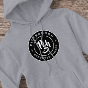 Veste À Capuche Pittsburgh noir blanc Yinzer Vintage Pgh