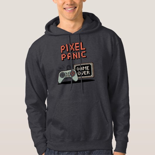 Veste À Capuche Pixel Panic – Angry Controller & Game Over Screen  (Devant)