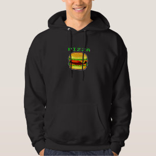 Veste À Capuche Pizza Cheeseburger 8 bits Pixel 80s Ironique Gamer