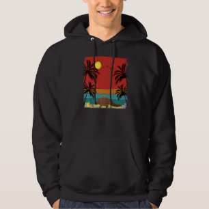Veste À Capuche Plage Cocotier Arbre Rétro Pangolins Graphiques Ét