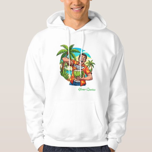Veste À Capuche Plage de Cocotier Tropicale Drôle (Devant)