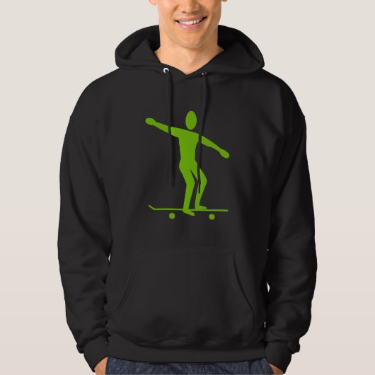 Veste À Capuche Planche à roulettes - Vert martien (Devant)
