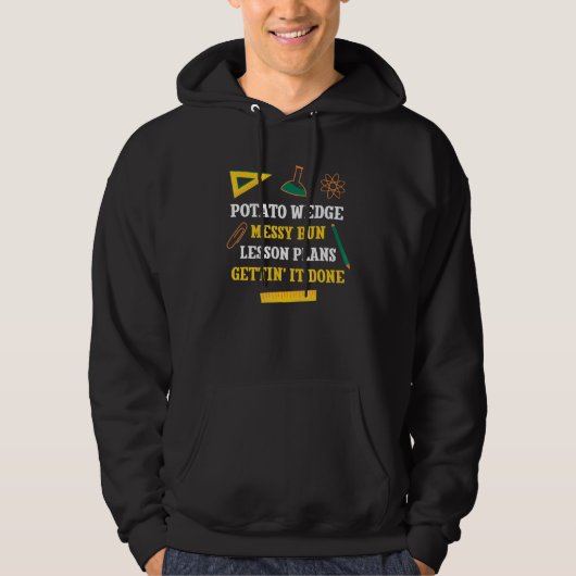 Veste À Capuche Plans de leçon de professeur drôle de chignon déso (Devant)