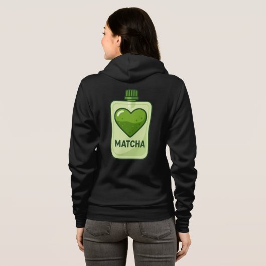 Veste À Capuche Pochette de sérum Matcha avec conception cardiaque (Dos entier)