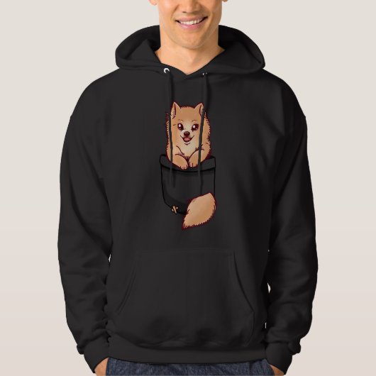 Veste À Capuche Pocket Cute Pomeranian (Devant)