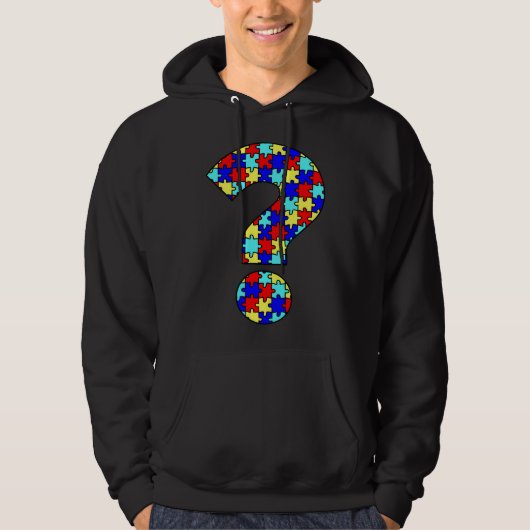 Veste À Capuche Point de question de l'autisme (Devant)