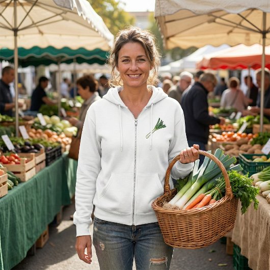 Veste À Capuche Poireau vert simple légume