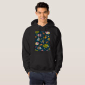 Veste À Capuche Poisson en acier bleu (Devant entier)