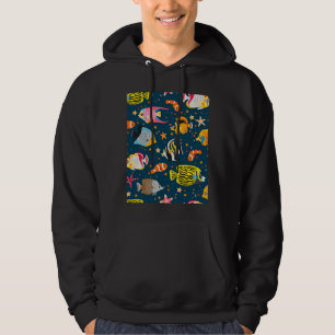 Veste À Capuche Poisson en acier bleu
