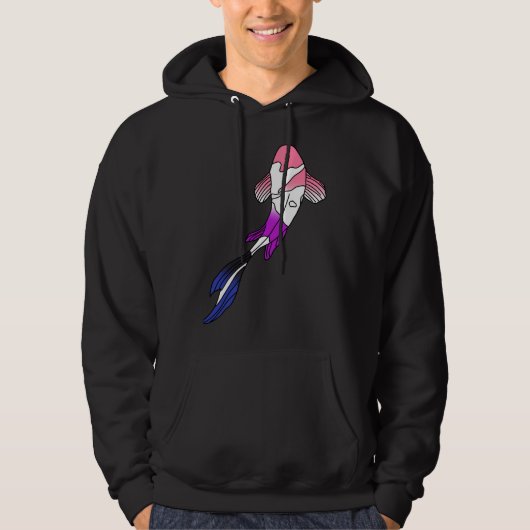 Veste À Capuche Poisson Koi Genderfluide (Devant)
