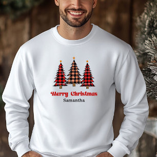Veste À Capuche Polo classique à carreaux de Noël avec arbre de No