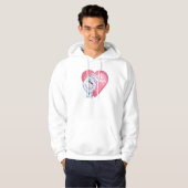 Veste À Capuche Pomeranian blanc Saint-Valentin (Devant entier)
