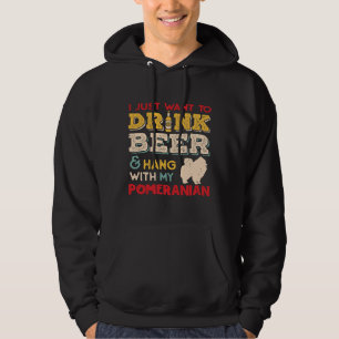Veste À Capuche Pomeranian Chien Papa Beer Lover
