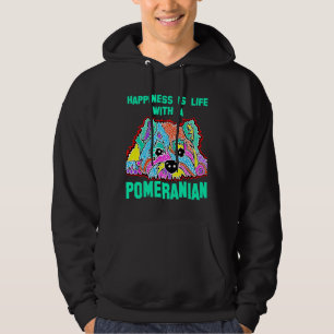 Veste À Capuche Pomeranian Terrier Famille Amusants Coloré Bonheur