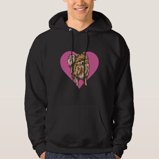 Veste À Capuche Poméranie Avec Coeurs Chiens De Saint Valentin Val (Devant)