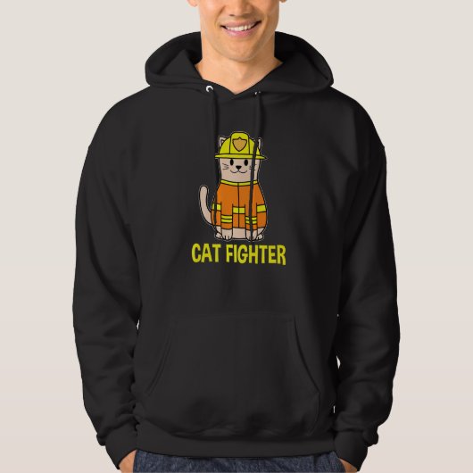 Veste À Capuche Pompier-Chat Funny-Chat Maman Papa (Devant)
