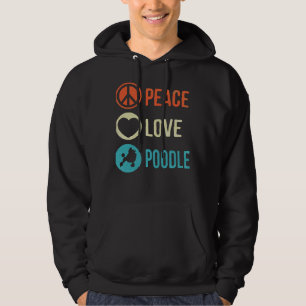 Veste À Capuche Poodle Chien Peace Love Poodle