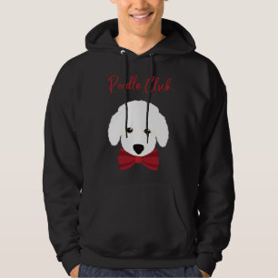 Veste À Capuche Poodle Club Cute Blanc Fluffy Poody Avec Pol Rouge
