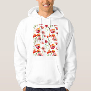 Veste À Capuche Poppy Blossom : Simple Arrière - plan sans couture