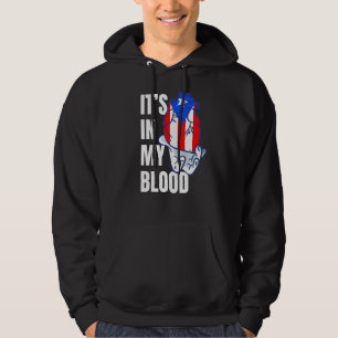 Veste À Capuche Portoricain Drapeau Boricua Il Veines Sang Main