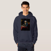 Veste À Capuche Portrait de pouce, Benjamin Franklin Père fondateu (Devant entier)