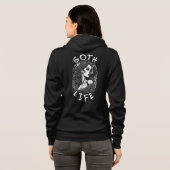Veste À Capuche Portrait Et Citation Gothique De Fille De Crâne - (Dos entier)