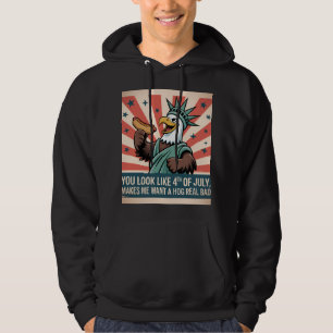 Veste À Capuche Poster drôle 4 juillet Hog Joke