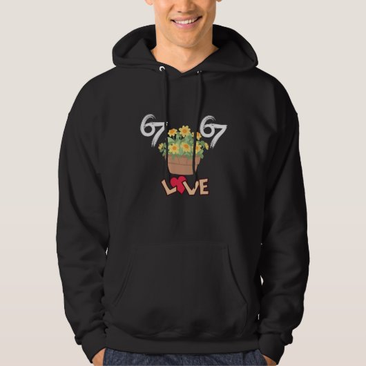 Veste À Capuche Pot de fleurs jaune Amour 67 Art (Devant)