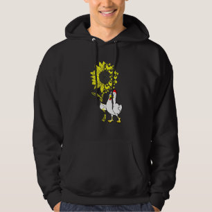 Veste À Capuche Poulet Et Tournesol Montent Et Brillent Hommes Fem