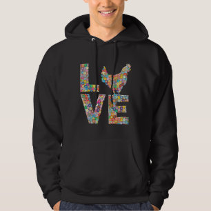 Veste À Capuche Poulet Hen Love Fleurs Oeuf Poulet