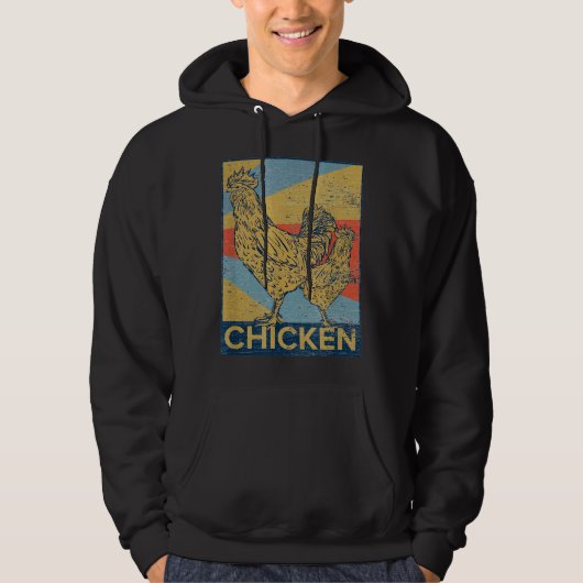 Veste À Capuche Poulet vintage rétro (Devant)