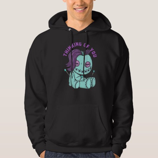 Veste À Capuche Poupée Voodoo Penser À Vous Pastel Voodoo Goth (Devant)