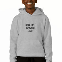 Veste à capuche pour enfants mignons Snack d'abord