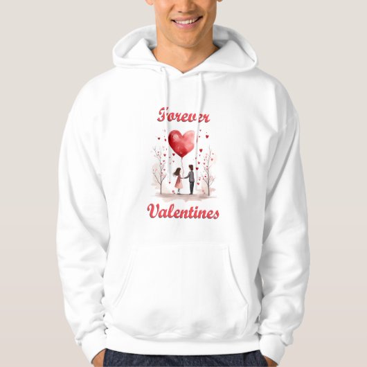 Veste À Capuche Pour toujours les Valentines ! (Devant)