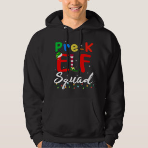 Veste À Capuche Pre K ELF Squad Funny Christmas ELF Enseignant Étu